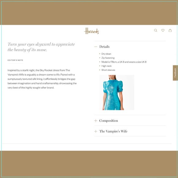 The Vampire’s Wife $4990 Sky Rocket Runway Gown in Metallic Sky Blue - Picture 7 of 16